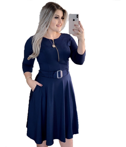 vestido midi rodado barato