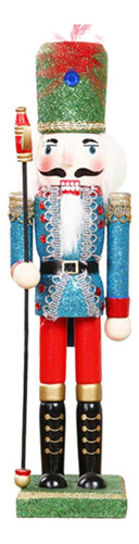 Navidad Cascanueces Escultura Decoración Muñeca Hogar Azul