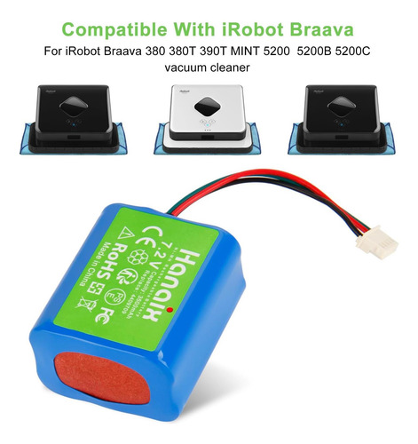 Hanaix 3500mah 72v Batería De Reemplazo Nimh Para Irobot T