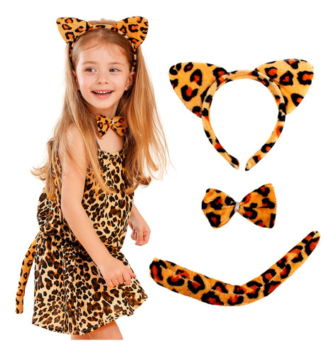 Jevenis Disfraz De Leopardo Para Niños, Orejas Y Cola De L.