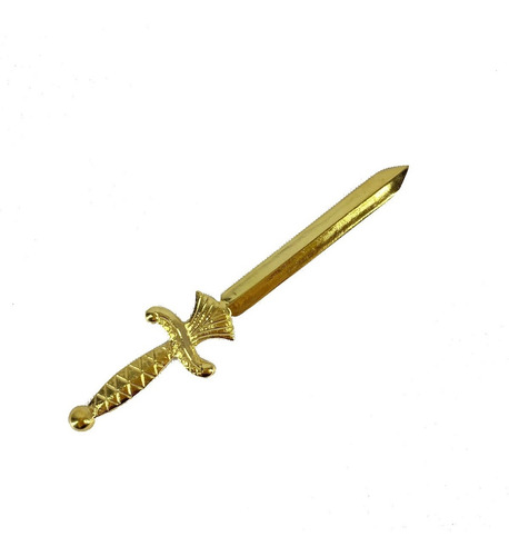 Imagen 1 de 1 de Accesorio Daga Dolorosa De Bronce Chapa De Oro 12cm