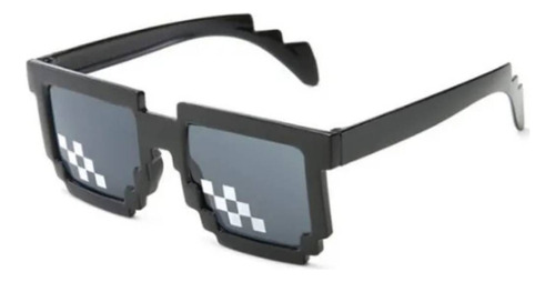Anteojos Pixel Bits Negros X 5 Gafas Sol Lentes Cotillon Color Negro