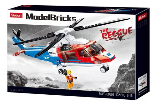 Sluban Oki Helicoptero De Rescate Modelbricks 402 Piezas