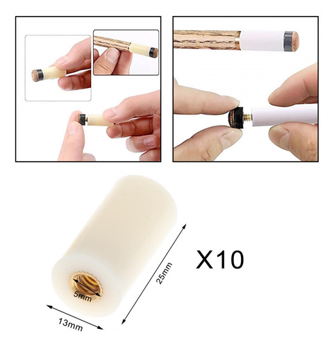 5 Virola Para Taco De Billar, 10 Piezas, Portátil, 13 Mm
