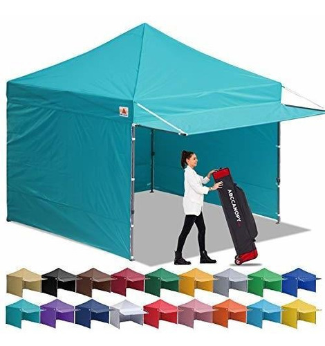 Carpa Plegable Con Toldo Y Laterales 10x10, Turquesa. 