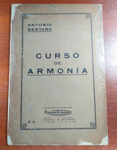 Curso De Armonía Antonio Restano Romero Y Fernández Editores