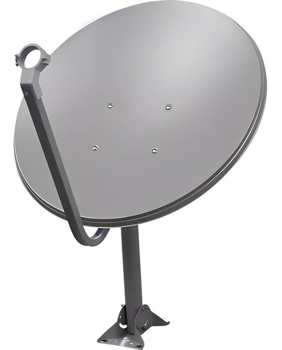 Antena Digital Chapa Parabolica 60cm Ku C/ Lnbf Simples Ku Cor Cinza