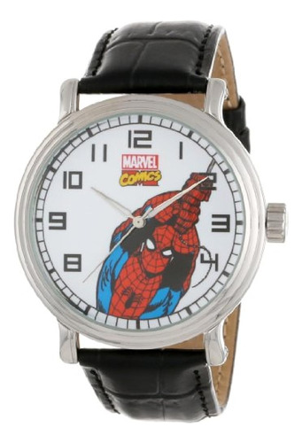 Reloj Negro Vintage De Hombre Araña De Marvel