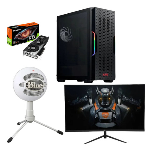 Pc Gamer + Monitor + Micrófono Profesional (Reacondicionado)