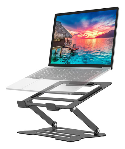 Base Soporte Para Laptop Tableta Portátil Ajustable Plegable Gitifo Color Negro