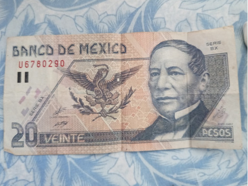 Billete Antiguo De 20 Pesos Mexicanos