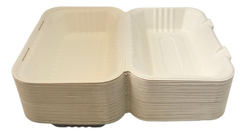 Envase Comida Compostable Sin División 23x15 Cm- 50 Pack