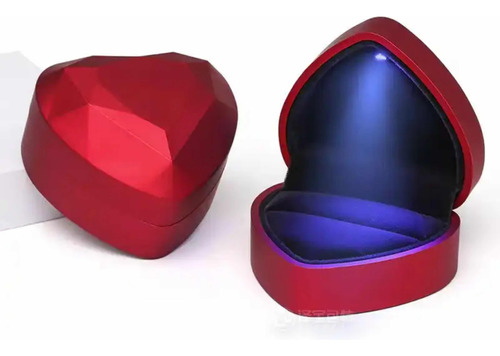 3 Caja D Anillo/joya Forma Corazón Con Luz Regalo Creativo