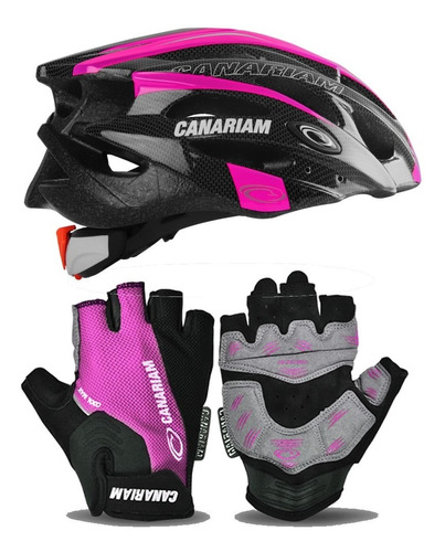 Combo Casco Mas Guantes Para  Patinaje Canariam 