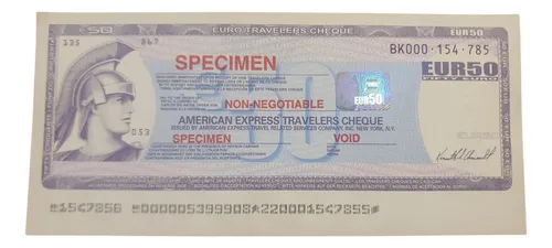 Colección Rareza - Cheque Viajero American Express Specimen