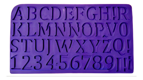 Molde De Silicona Letras Y Numeros Nº59 - Cotillón Waf Color Violeta