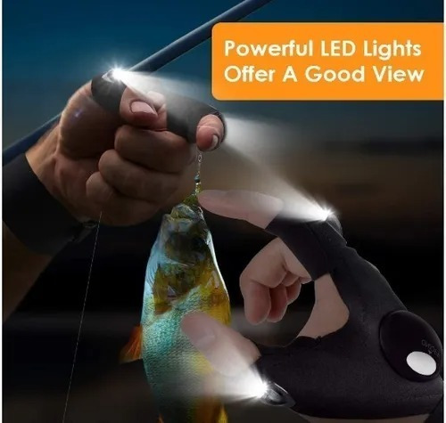 Imagen 3 de 8 de Guantes Con Luces Led, Bicicleta Moto Trabajo