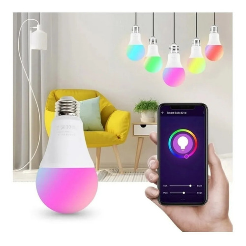 Lampara Led Bulbo A60 Smart Rgb + Blanco 12w Macroled