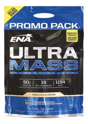 Masa Muscular Ultra Mass 3 Kg Ganador De Peso Ena