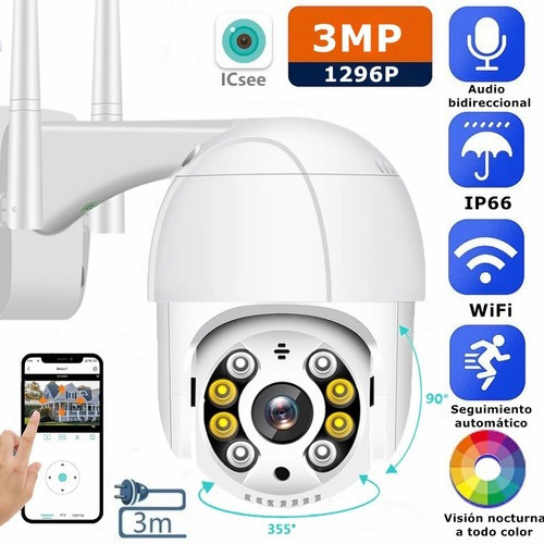 3mp Hd Wifi Ip Cámara De Seguridad Con Alarma De Seguimiento