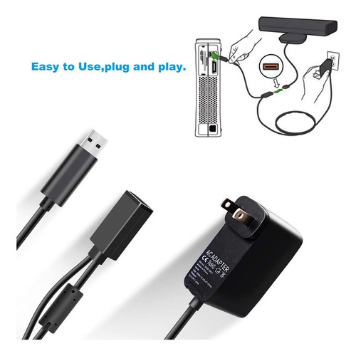 Adaptador Usb Ac Para Sensor Kinect Xbox 360, Fonte De Alime