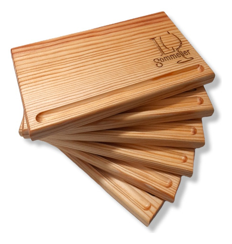 Mini Plato Tabla Madera Personalizadas 22x13 (5pzas)