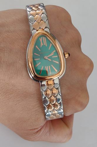 Reloj Bnlgr Mod. Serpentie Seduttorie Dama Correa Oro Rosa/plata Bisel Oro Rosa Caratula Verde (Usado)