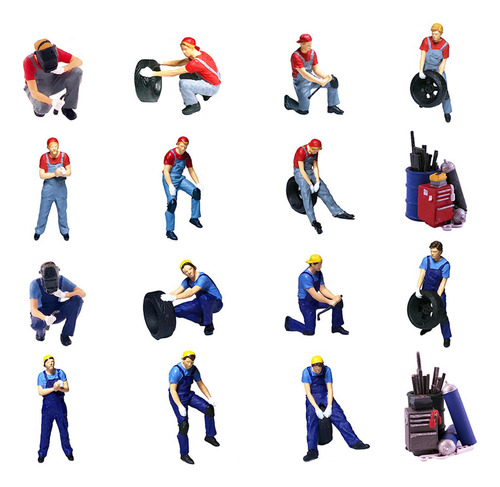 Pintado A Mano 1/64 Figuras De Personas Pintadas Rojo A