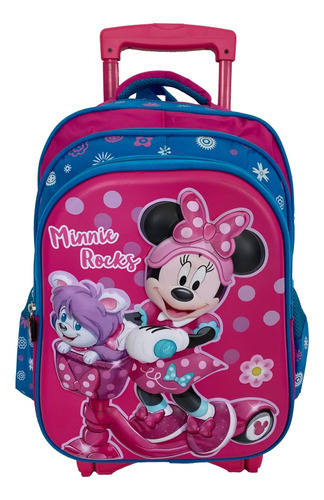 Mochila Morral Minnie Mousse Con Ruedas Silicona Alto Reliev