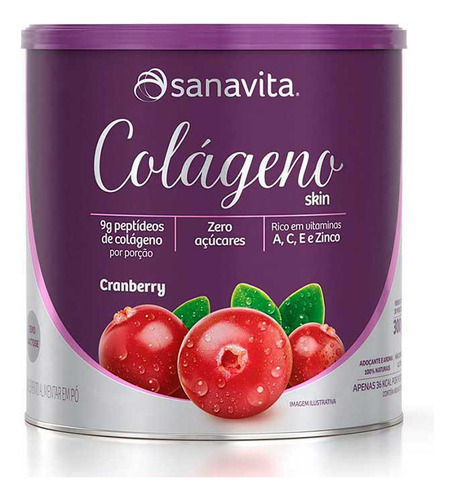 Colágeno Hidrolisado Skin 300g Sanavita Cranberry