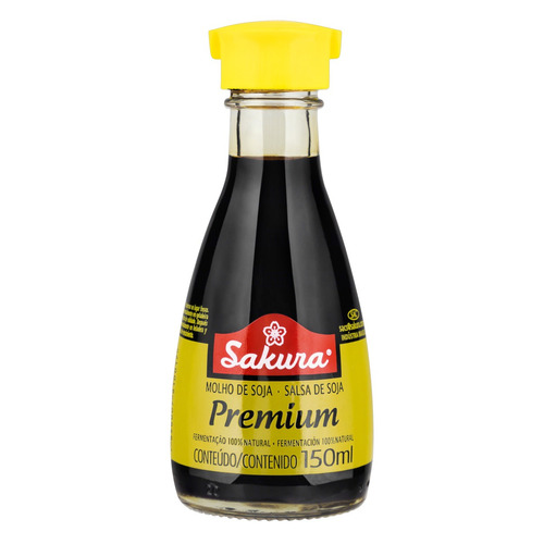 Imagem 1 de 2 de Molho de Soja Sakura Premium sem glúten 150 ml