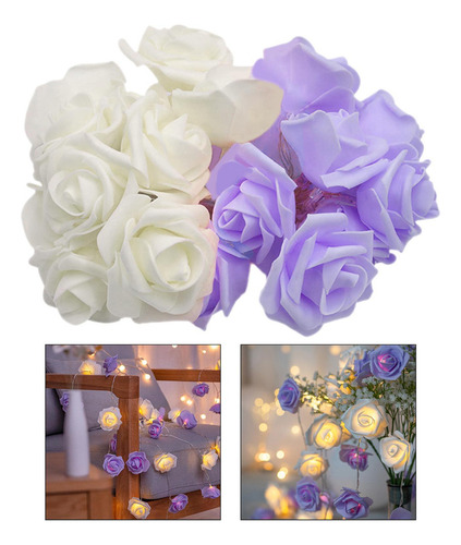 Luces De Hadas De Flores Rosas, 20 Led, Luces De Flores