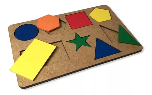Jogo Educativo Infantil Forma Geometrica Brinquedo Mdf