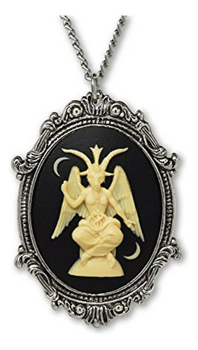 Colgante Baphomet Plata Con Marco Satánico.