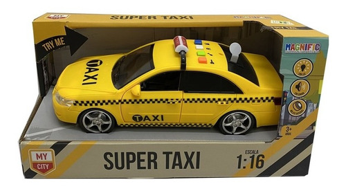 Auto Super Taxi Con Luz Y Sonido Magnific 1/16 Tm1 4009 Ttm