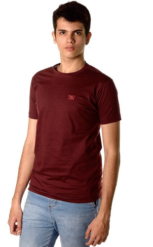 Camiseta Masculina Tshirt Básica 100% Algodão Neesie Vinho