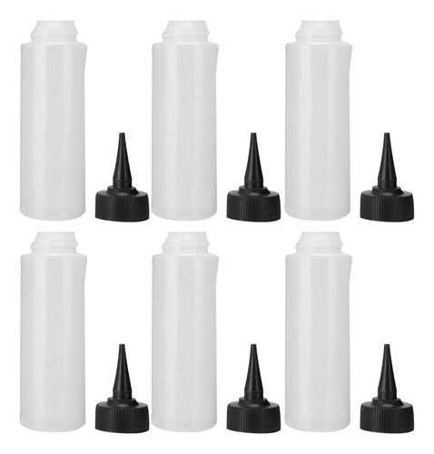 * Frasco Hair Salon Squeeze, 6 Peças, Aplicador De Shampoo