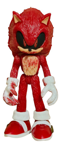 Figura Red Sonic Exe Con Aro Y Diamante