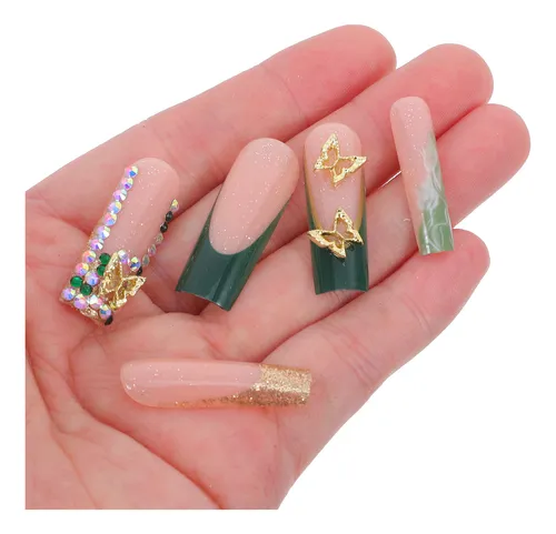 24 Pegatinas Reutilizables Para Uñas: Purpurina Para Ataúd C