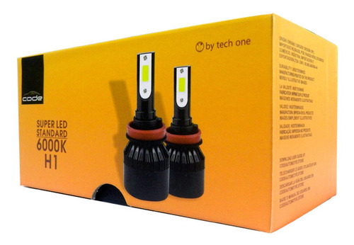 Imagem 4 de 4 de Kit Superled Farol H1 Code 6000k Super Branco - 7800 Lúmens