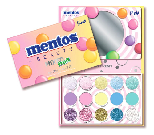 Paleta De Sombras Pastel Mixed Fruit Mentos X Rude Cosmetics