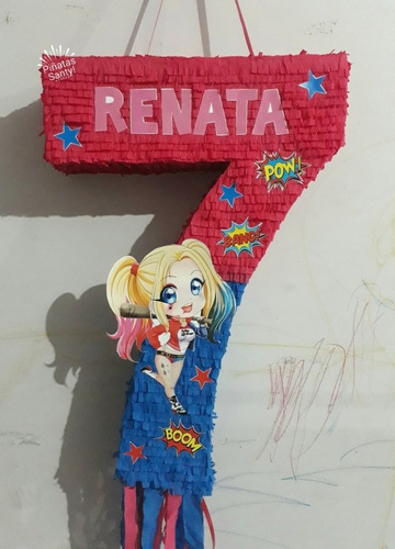 Piñata Harley Quinn Numeros- Todas Las Tematicas!