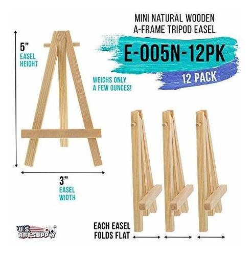 Imagen 2 de 5 de U.s Art Supply Caballete Madera Natural 12 Soporte Para
