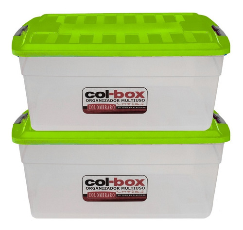 Cajas X2 Plastica Apilable 17 Lts Organizadora Colombraro