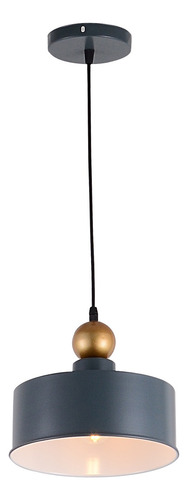 Lámpara Colgante 1 Luz E27 Azul Gris Blanco D25cm Moderno