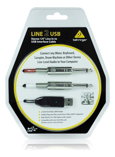 Behringer Line 2 Usb Cable Interfase Para Grabar Instrumento