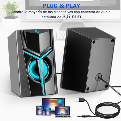 Imagen 4 de 9 de Altavoz Usb Teatro En Casa Bocina Subwoofer Multimedia Tv
