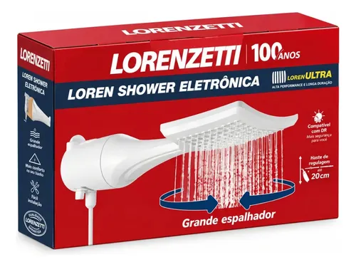 Chuveiro Ducha Lorenzetti Loren Shower Eletrônico Branco 6800w 220V