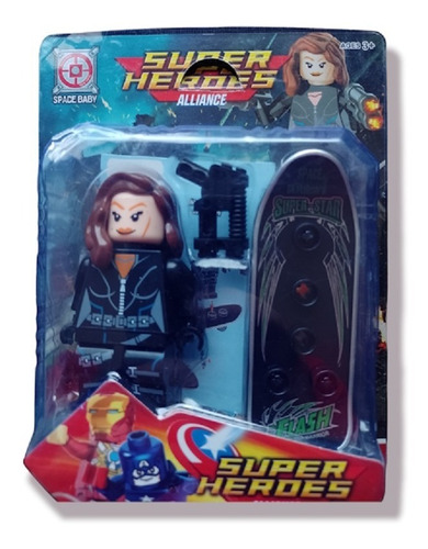 Viuda Negra Black Widow Figura Muñeco Bloque Genérico De 9cm