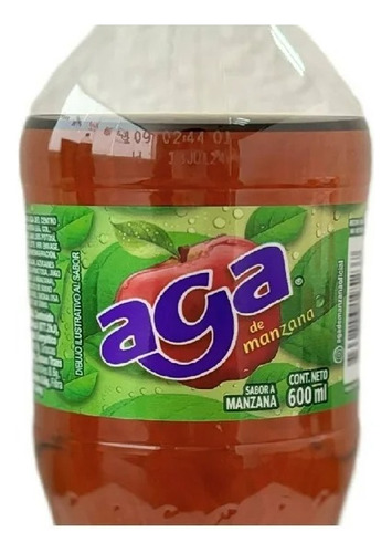 16 Pzas Refresco Sidral Aga Sabor Manzana 600 Ml